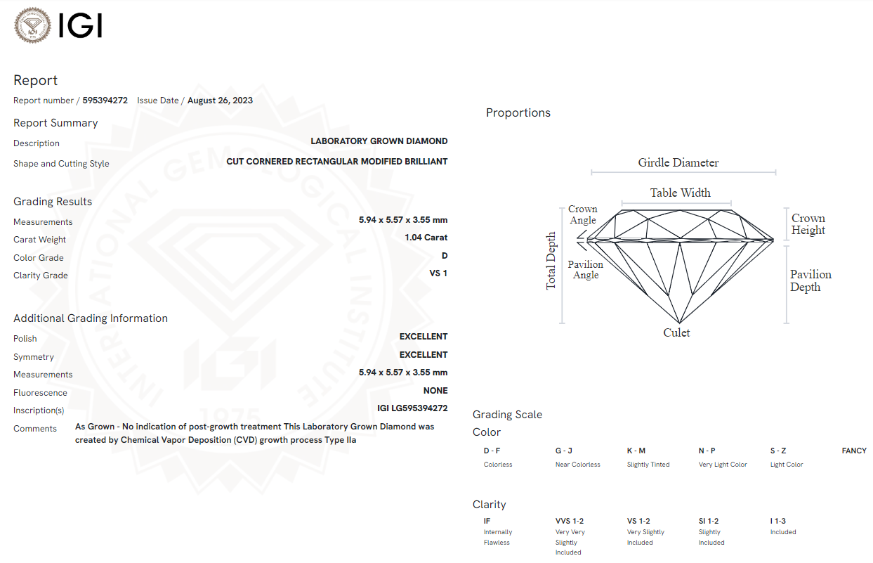 1.04 Carat Radiant Diamond