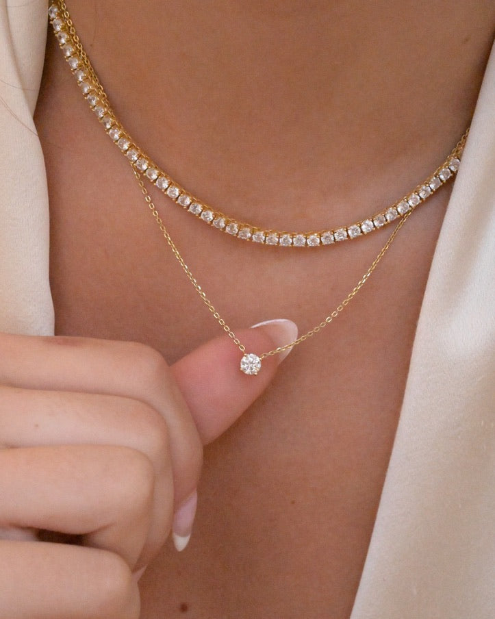 Round Pendant Necklace - Moissanite