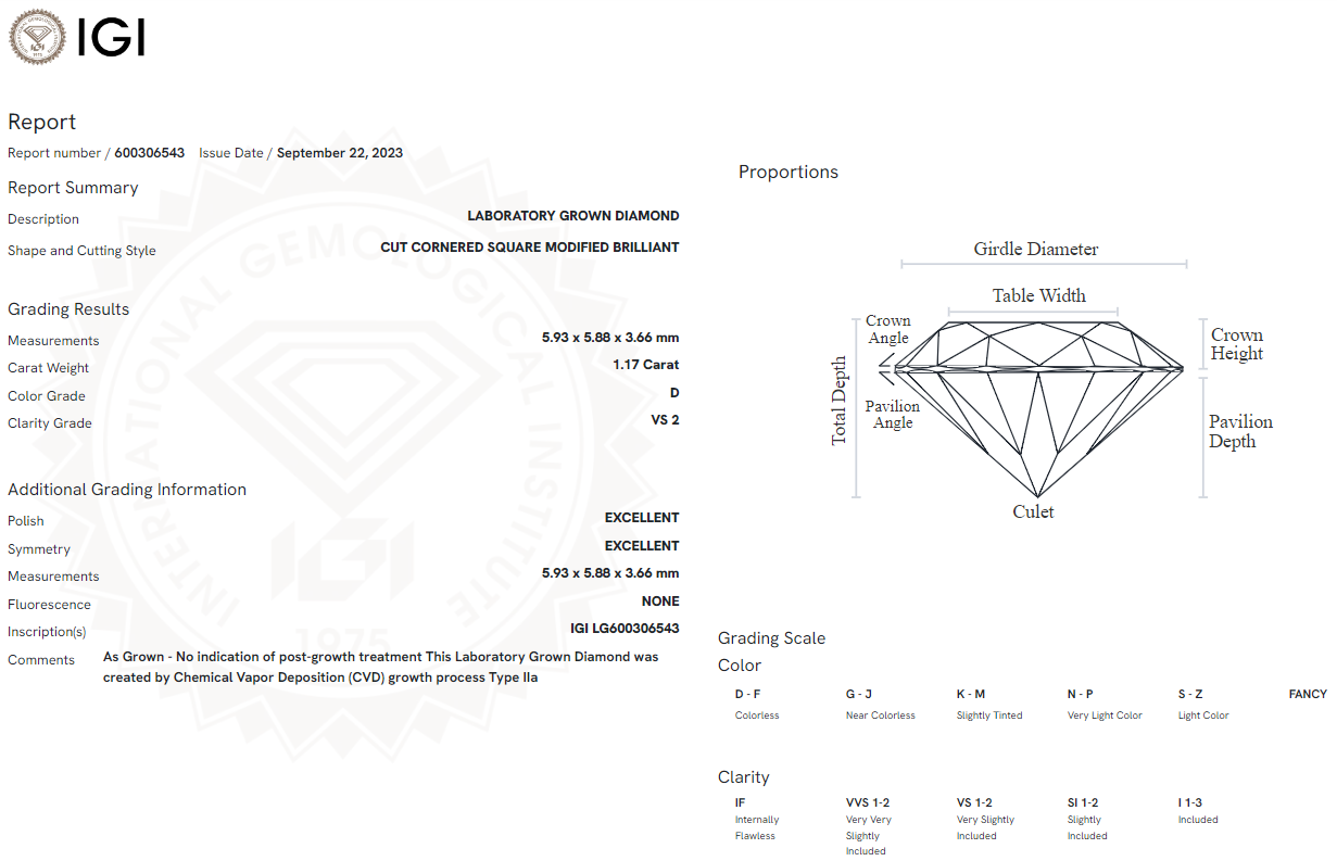 1.17 Carat Radiant Diamond