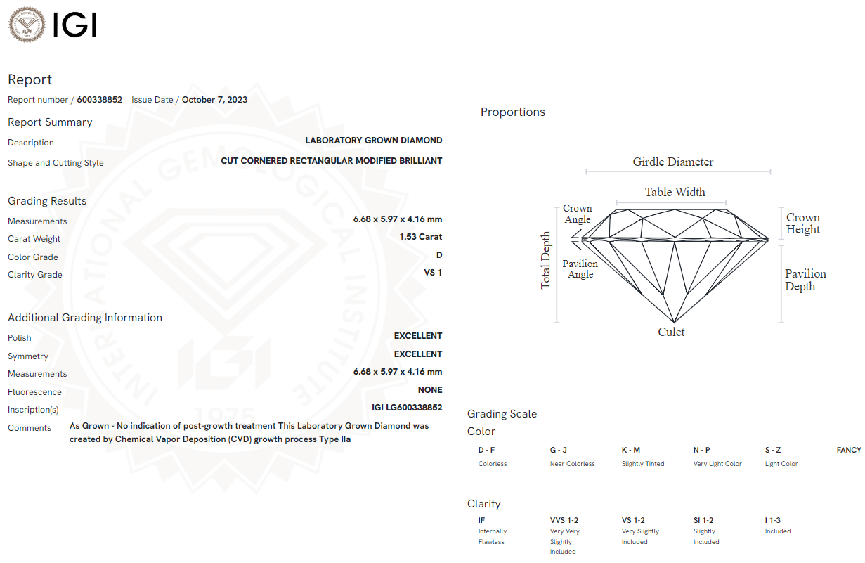 1.53 Carat Radiant Diamond