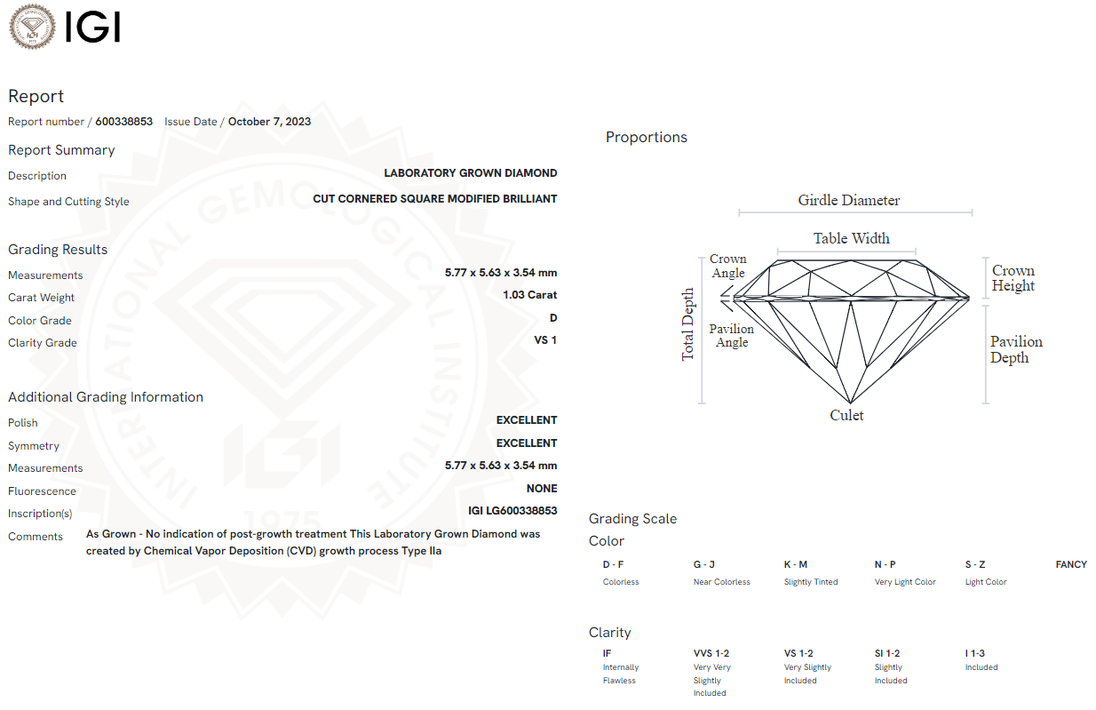 1.03 Carat Radiant Diamond