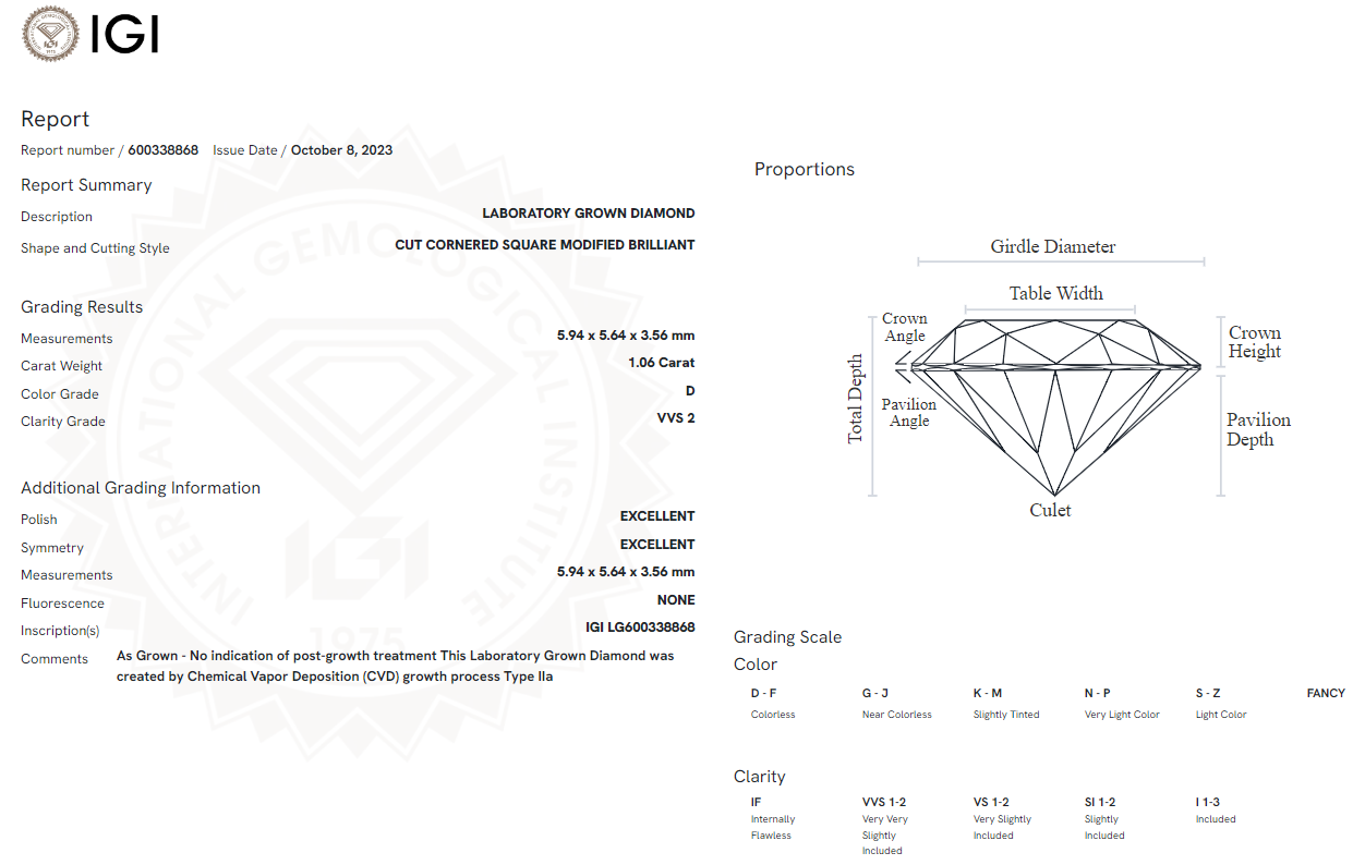 1.06 Carat Radiant Diamond