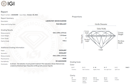 1.19 Carat Pear Diamond