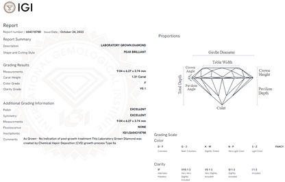 1.31 Carat Pear Diamond