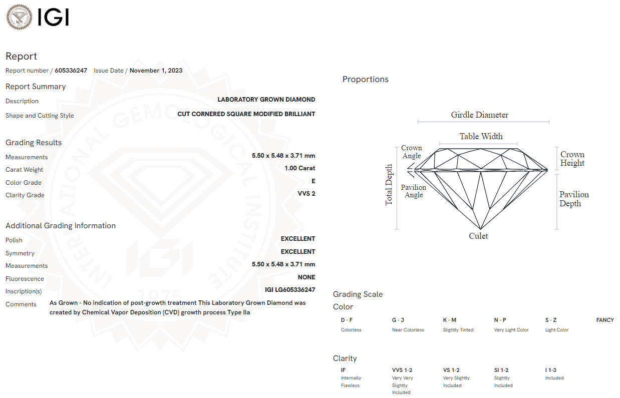 1.0 Carat Radiant Diamond