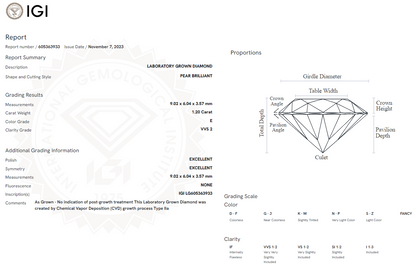 1.2 Carat Pear Diamond