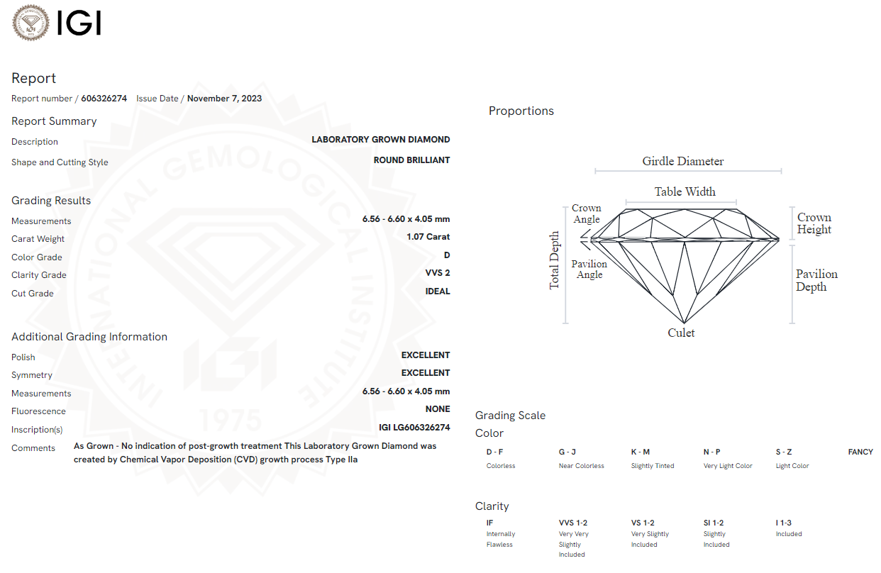 1.07 Carat Round Diamond