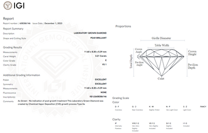 3.21 Carat Pear Diamond