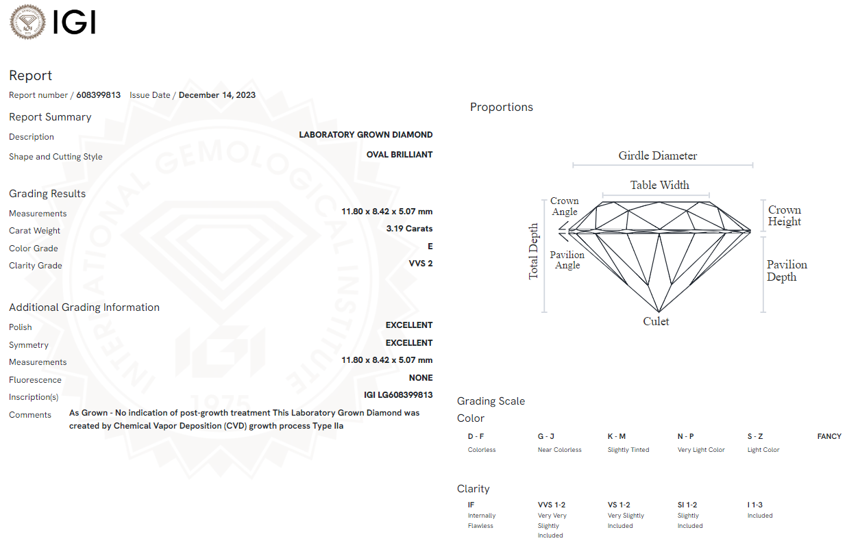 3.19 Carat Oval Diamond