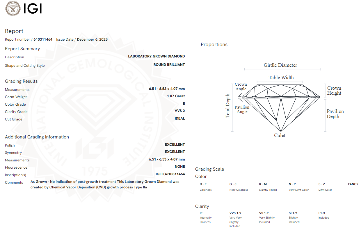 1.07 Carat Round Diamond