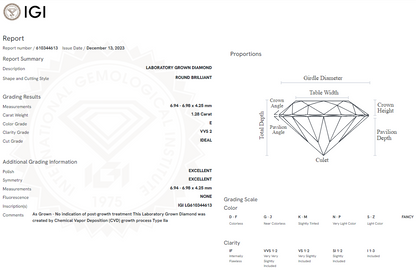 1.28 Carat Round Diamond