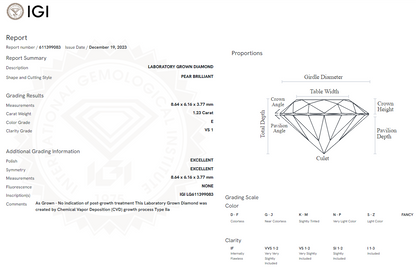 1.23 Carat Pear Diamond