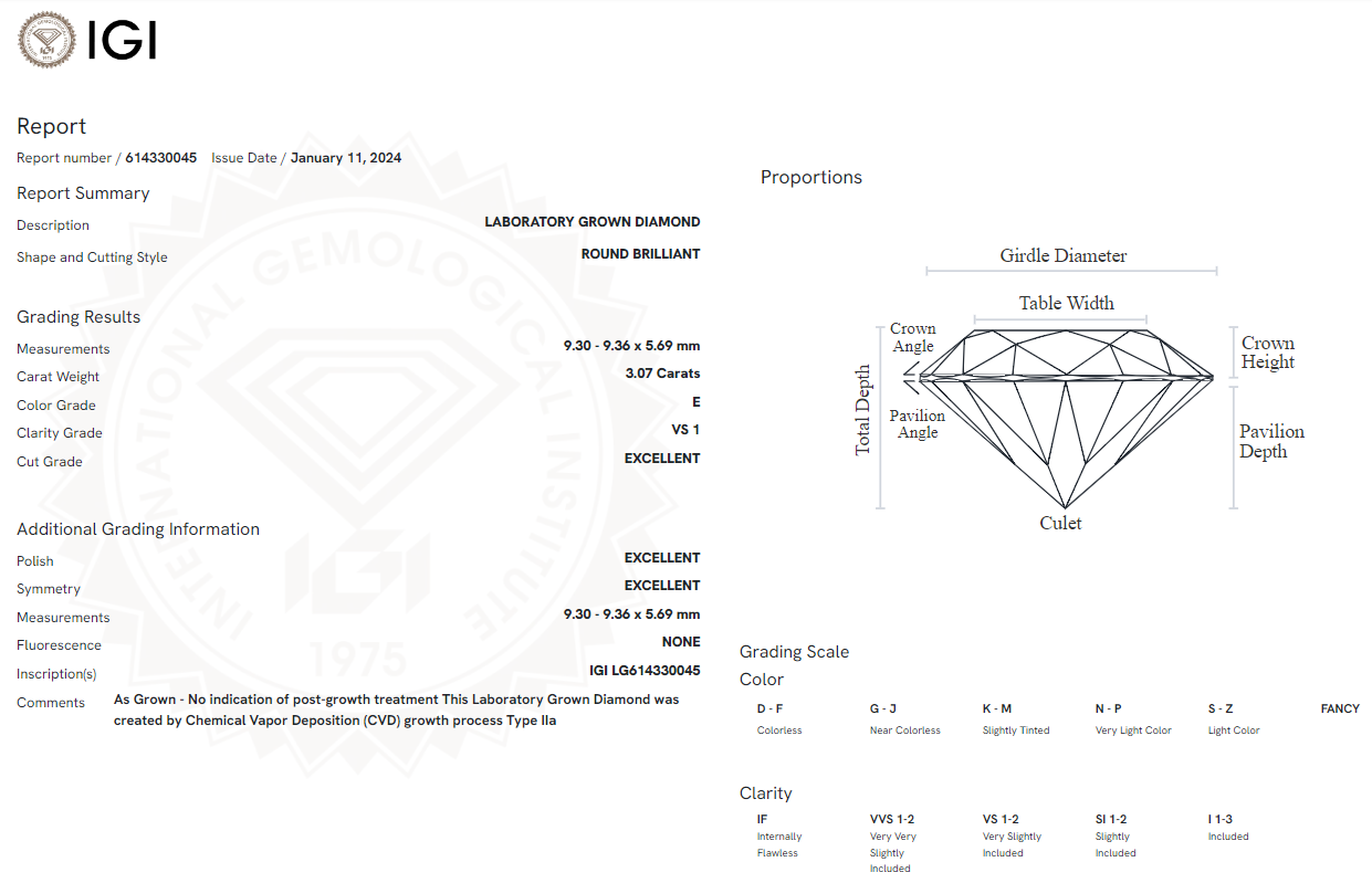 3.07 Carat Round Diamond