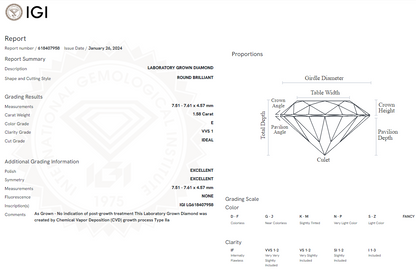 1.58 Carat Round Diamond