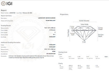 3.18 Carat Round Diamond