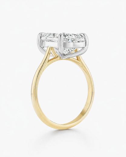 Elongated Crisscut Cushion Diamond Engagement Ring