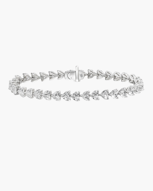 Heart Lab Diamond Tennis Bracelet 11 carat