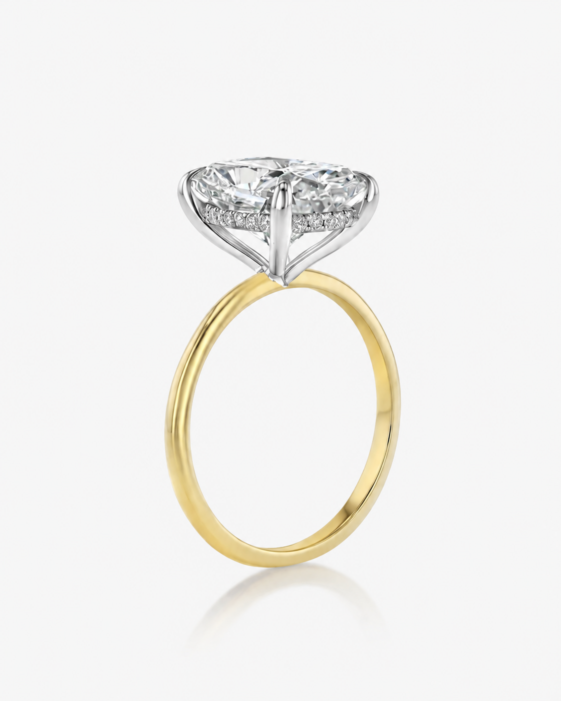 Elongated Cushion Diamond Engagement Ring