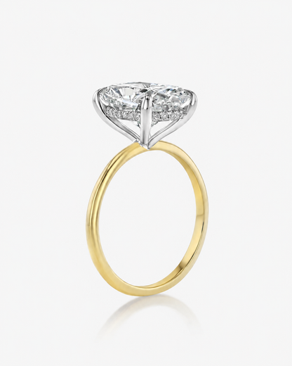 Elongated Cushion Diamond Engagement Ring