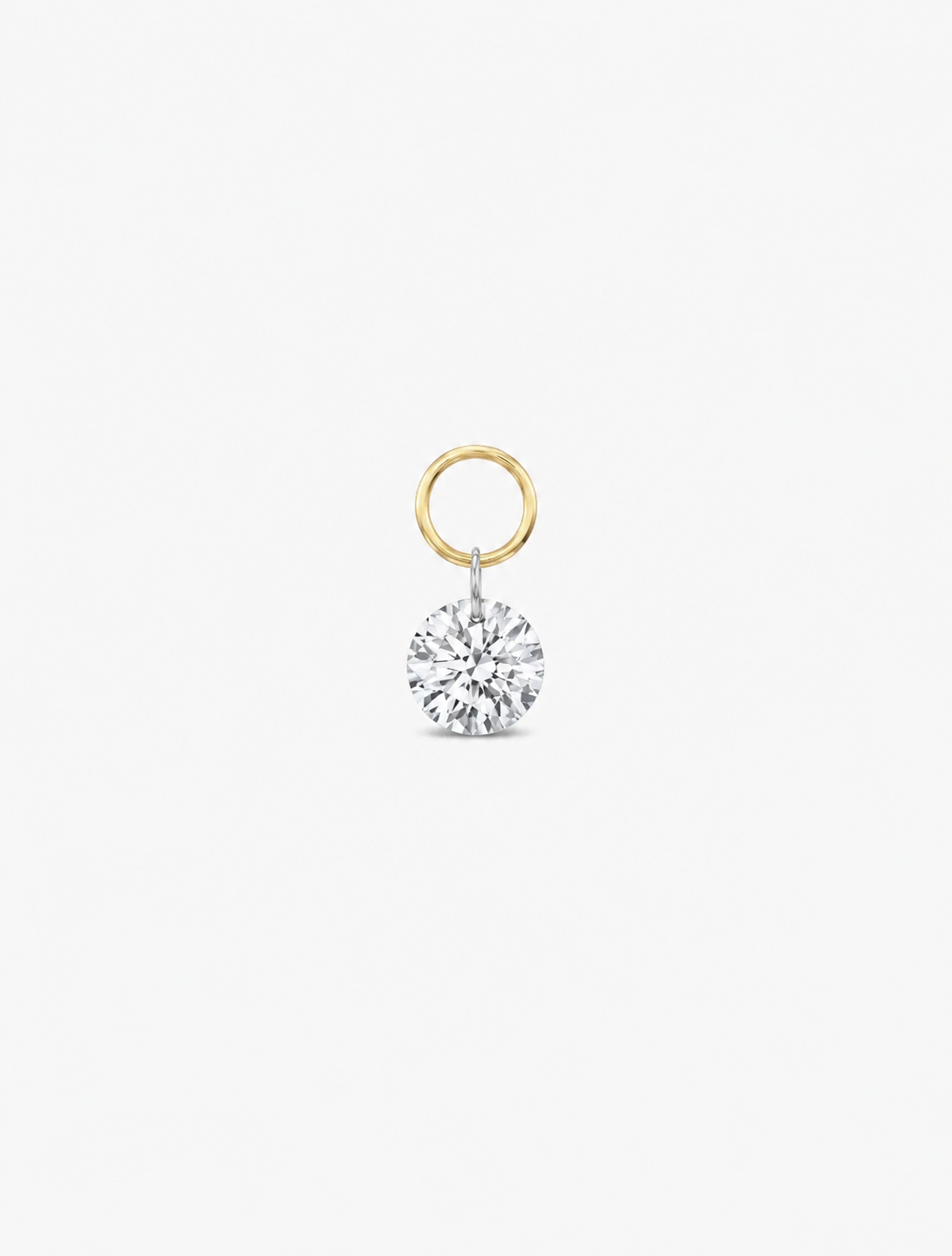 Round Lab Diamond Huggies Charm