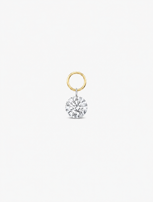 Round Lab Diamond Huggies Charm