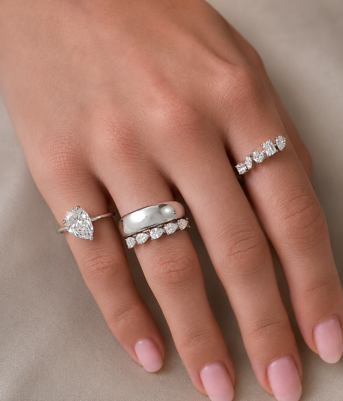 Pear Eternity Diamond Ring