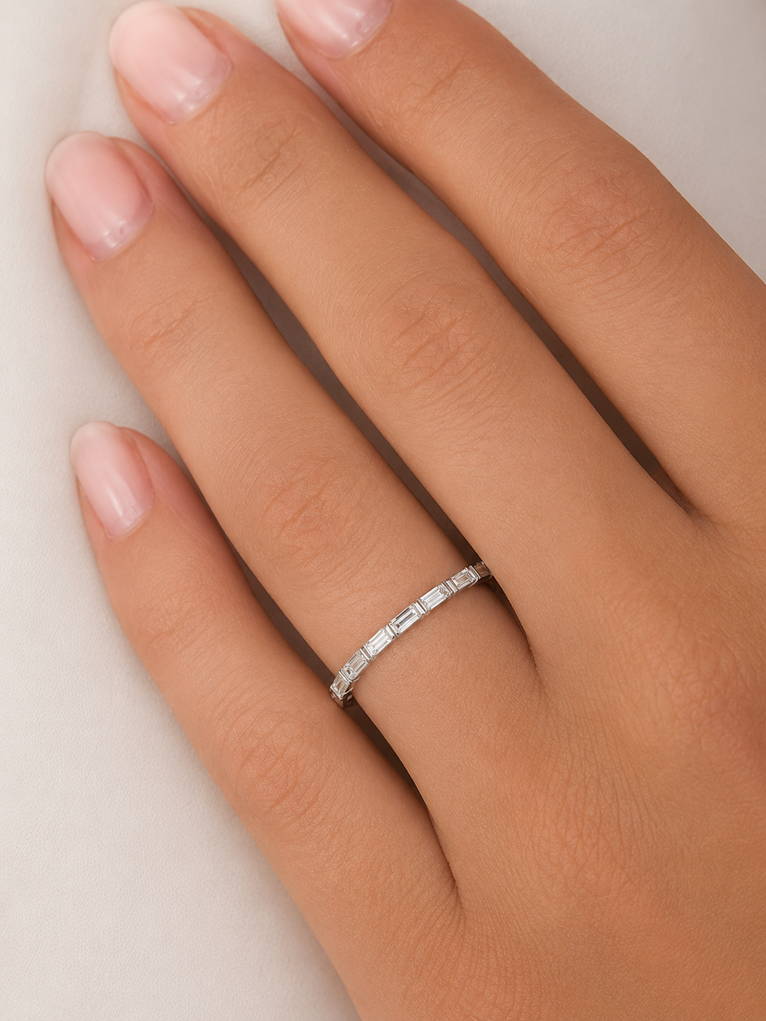 Baguette Diamond Wedding Band - Platinum