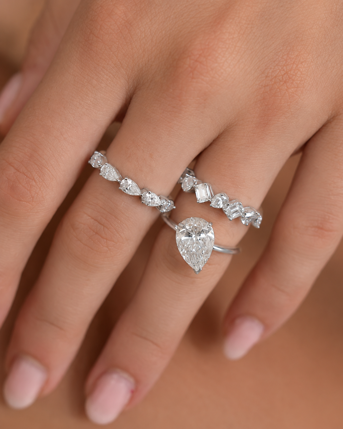 Pear Eternity Diamond Ring