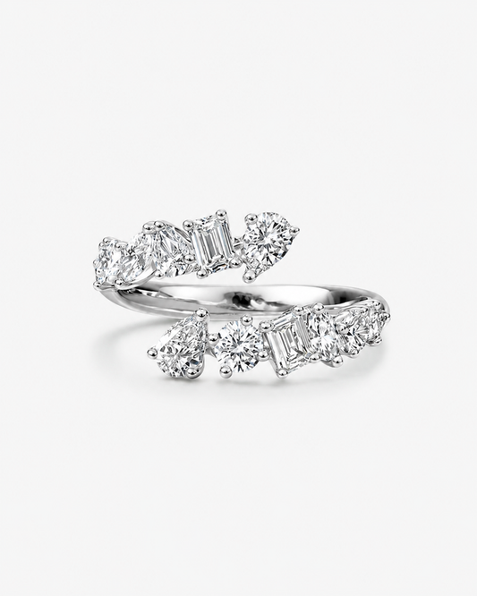 Multi-Shape Diamond Twist Ring - Platinum