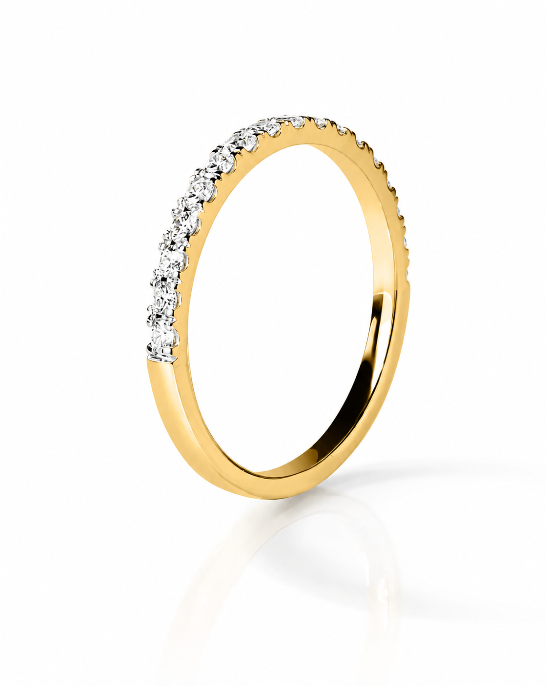 Half Pavé Eternity Diamond Ring