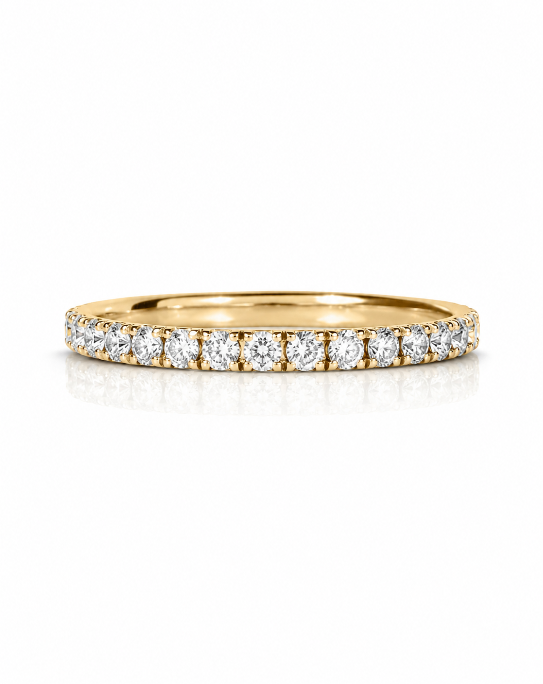 Half Pavé Eternity Diamond Ring