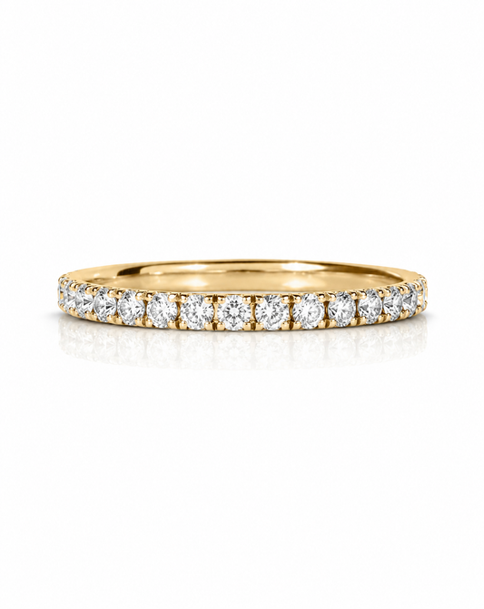Half Pavé Eternity Diamond Ring
