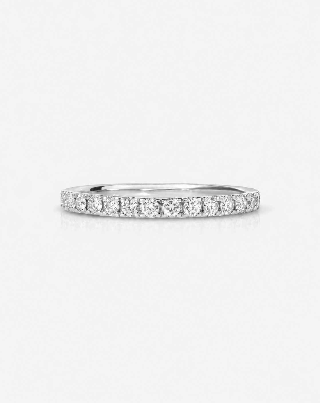 Half Pavé Wedding Ring - Platinum