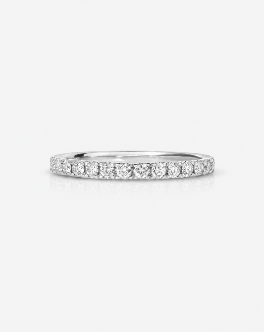 Half Pavé Wedding Ring - Platinum