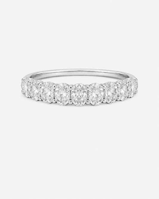 Oval Diamond Eternity Band Wedding Ring - Platinum