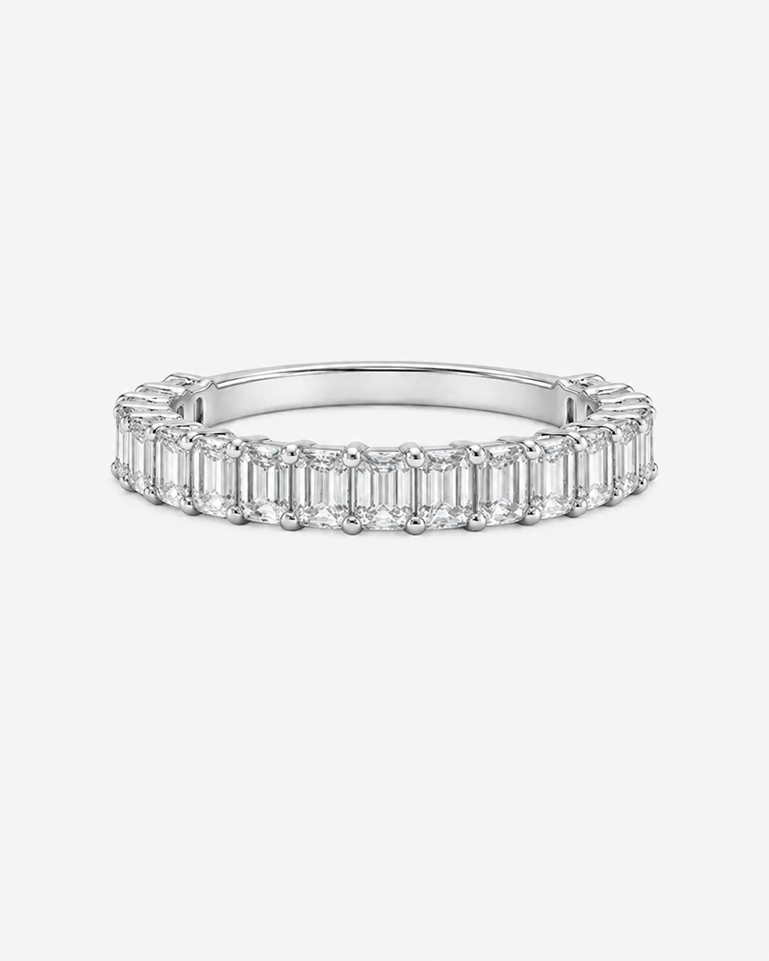 Emerald Diamond Bezel Ring - Platinum
