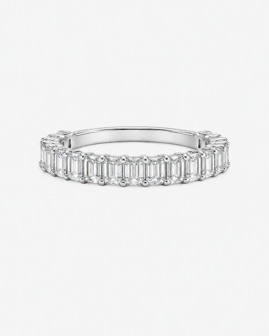 Emerald Diamond Bezel Ring - Platinum