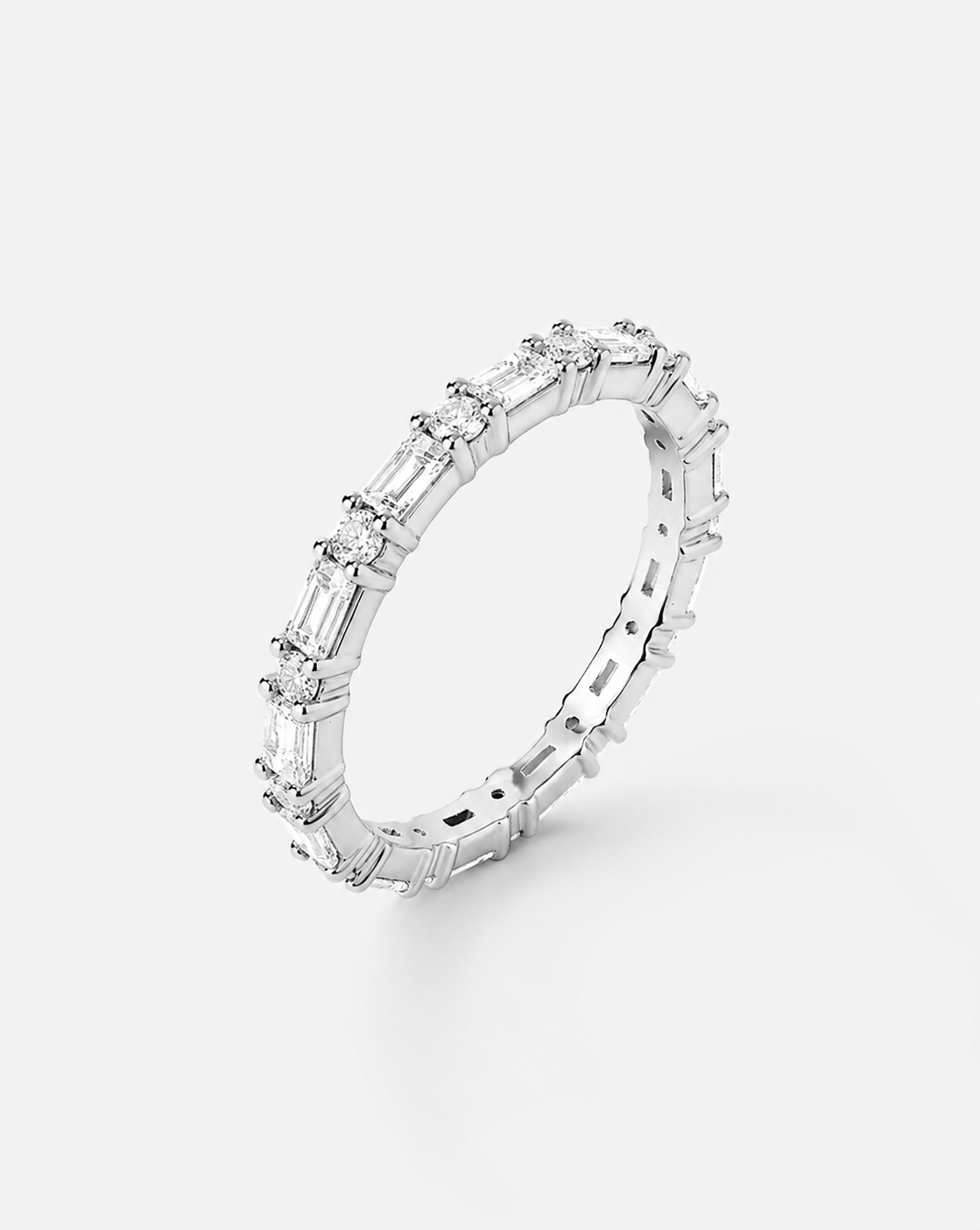 Baguette Diamond Wedding Band - Platinum