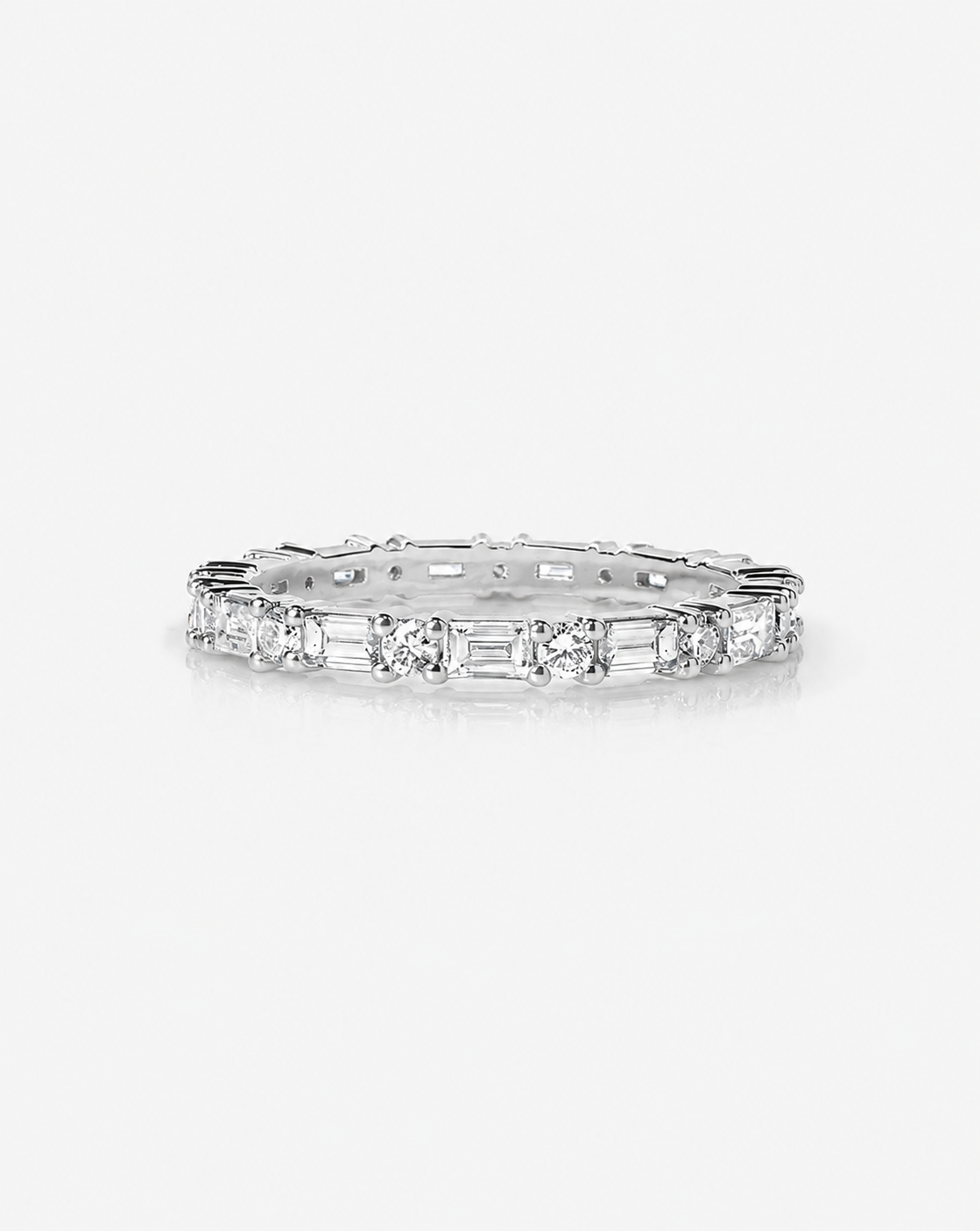 Baguette Diamond Wedding Band - Platinum