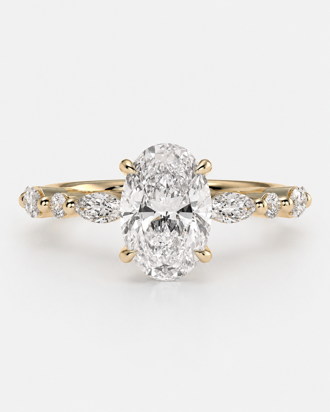 Oval Marquise Accent Engagement ring