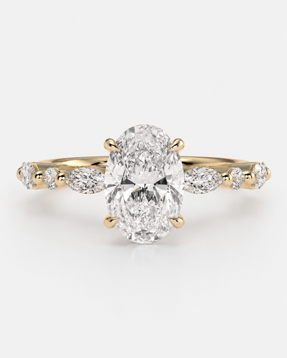 Oval Marquise Accent Engagement ring
