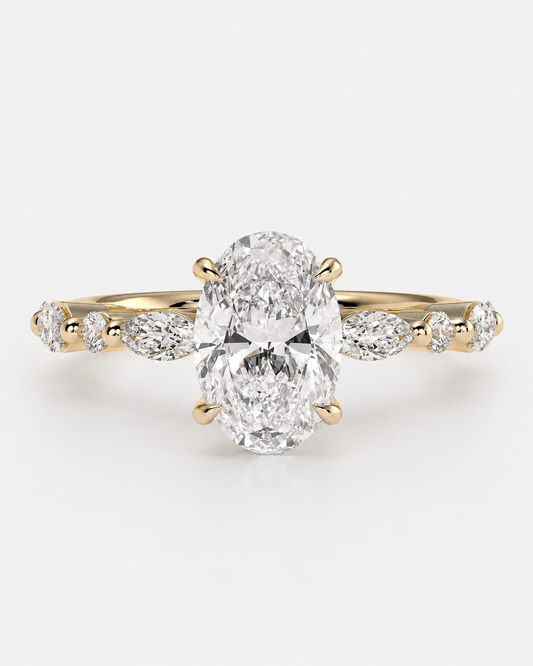 Oval Marquise Accent Engagement ring