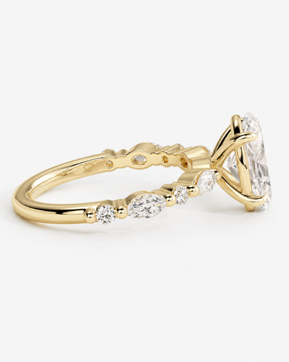 Oval Marquise Accent Engagement ring