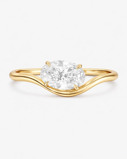 1ct Oval Wave Ring