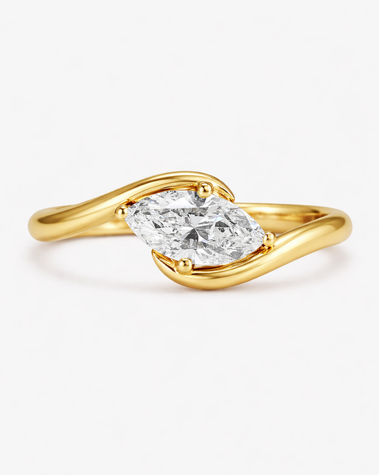 1ct Marquise Wave Ring