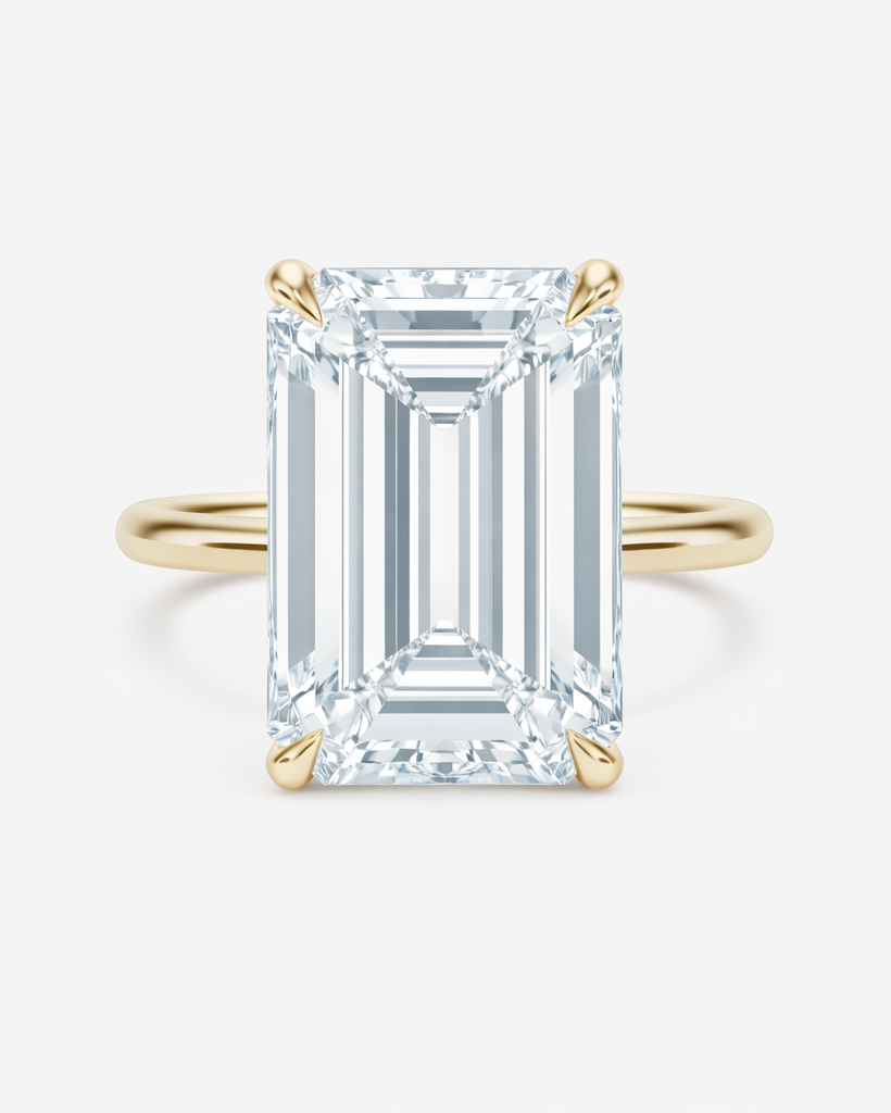 Emerald Lab Diamond Engagement Ring 4 Carat