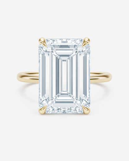 Emerald Lab Diamond Engagement Ring 4 Carat