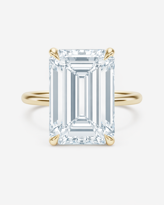 Emerald Lab Diamond Engagement Ring 4 Carat