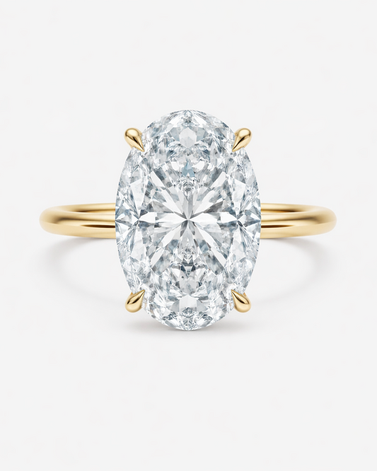 Oval Lab Diamond Engagement Ring 4 Carat
