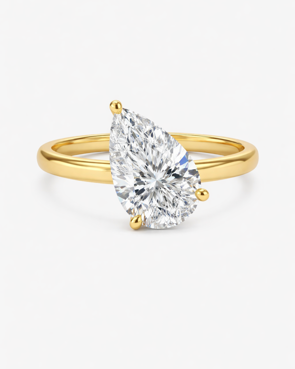 Pear Tilted Lab Diamond Engagement Ring